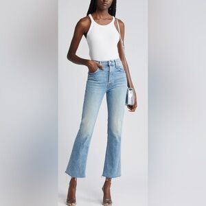 Mother The Tripper Flood Frayed Flare Denim, Left in the Dust, Size 31